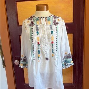 Biya Embroidered Boho Blouse